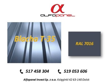 Blacha trapez T-35 kolory 7016 połysk producent 