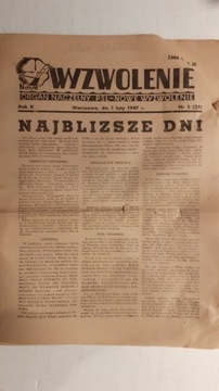 NOWE WYZWOLENIE ORGAN NACZELNY PSL 1947