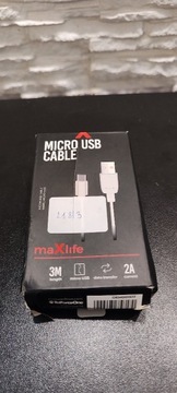 KABEL MICRO-USB MAXLIFE 1M 2A FAST CHARGE