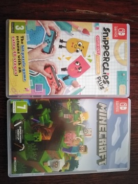 Gry Nintendo switch-minceraft i snipperclips plus