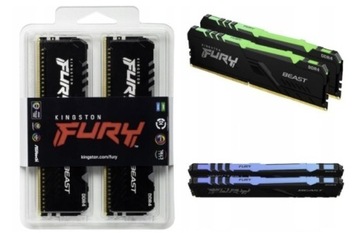 Pamięć RAM KINGSTON DDR4 16GB (2*8GB) 3200Mhz CL16 Fury Beast Black RGB