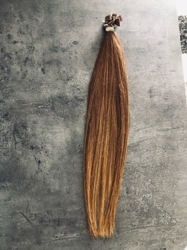 Włosy naturalne ludzkie 43 cm metoda kanapkowa