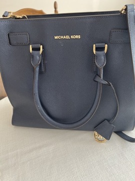 Michael Kors- Granatowa torebka skóra Safiano j.n