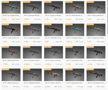 SKINY CS2 AWP AK-47 M4 USP GLOCK KOSY NOŻ