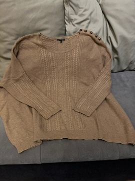 Sweter beżowy Carla F rozmiar XL wiskoza wełna
