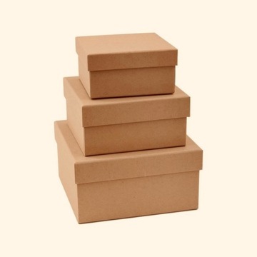 Pudełka tekturowe - Papermania - kwadrat, 3 szt.