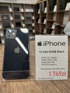 Apple iPhone 12 mini 64GB Black gwarancja fv