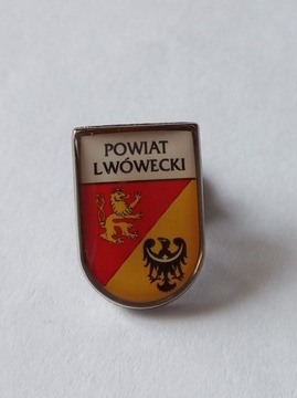 Herb powiat Lwówecki przypinka pin odznaka wpinka