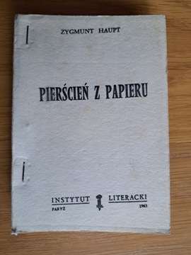 Zygmunt Haupt PIERŚCIEŃ Z PAPIERU