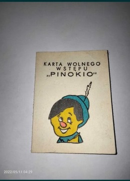 Klub Studencki "PINOKIO" Sz-cin 1977  karta wstępu