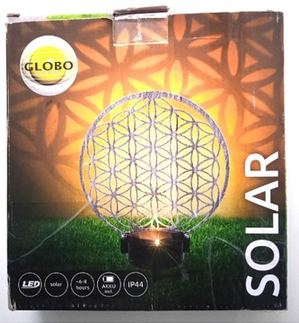 Lampa solarna GLOBO srebrno-czarny okrąg