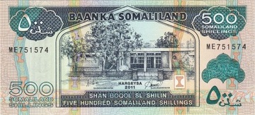 Somaliland 500 szylingów P.6 2011 UNC