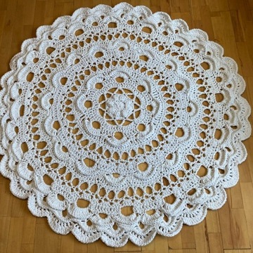 Dywan handmade 150cm biały