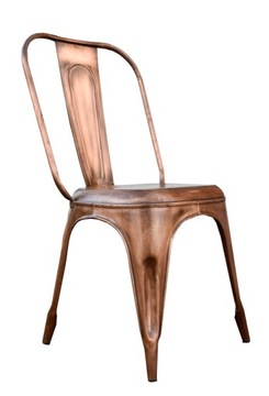 Krzesło loftowe copper stalowe 4 sztuki