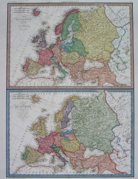 1831 oryginał MAPA EUROPA POLSKA Napoleon DUŻA
