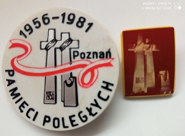 Pamięci poległych Poznań 1956-1981 przypinka 2szt