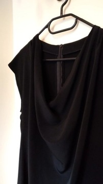 Elegancka, czarna sukienka midi, roz. 42/44