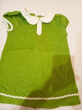 Sukienka welur zielona na 1-1.5 roku