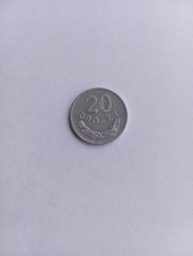 Moneta PRL 20 groszy 1985r z błędem brak litery S ( destrukt?)