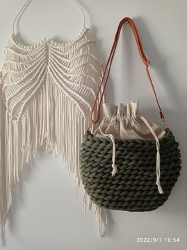 Handmade torebka damska ze sznurka bawełnianego 