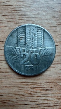 Moneta 20 zł 1976 bez znaku mennicy