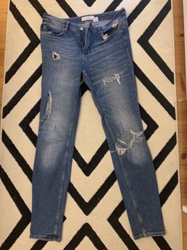 Spodnie z dziurami jeansy slim fit H&M 30/32