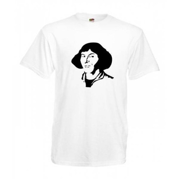 Biała koszulka nadruk tshirt Mikołaj Kopernik 