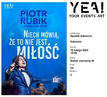 Piotr Rubik bilety na koncert Katowice 16.02.2024