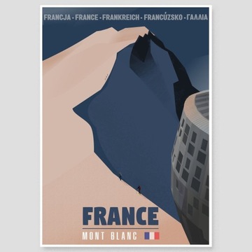 Plakat Mont Blanc Francja Alpy Gouter