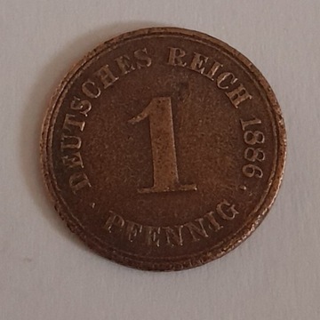 MONETA 1 PFENNIG 1886 NIEMCY (A)