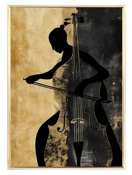 Plakat 30x40cm -plakat muzyczny,złoto czarny.nowoczesny