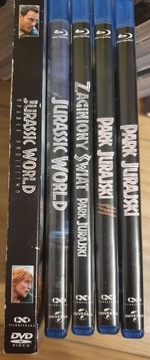 Zestaw PARK JURAJSKI, JURASIC WORLD, Blue-Ray+ DVD