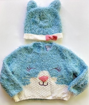 sweter + czapka dla dziewczynki rozm. 80