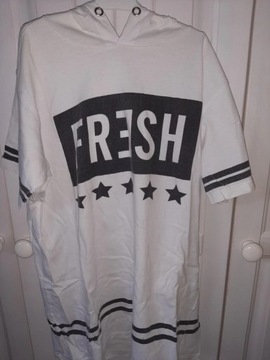 Biały T-shirt z napisem Fresh