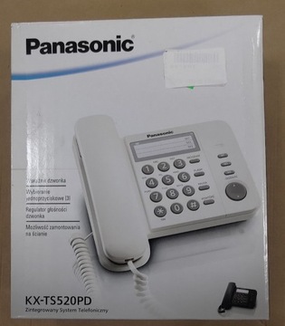Telefon Panasonic KX-TS520PDW przewodowy Nowy
