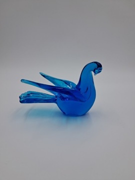 Szklana figurka niebieski ptak przycisk do papieru