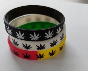 Opaska silikonowa na rękę Ganja CBD Marihuana 