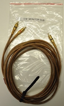 5,0 M . MONITOR.  Kabel 2 x RCA SUB
