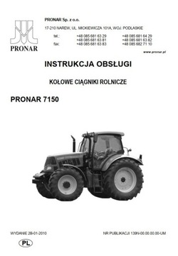 Instrukcja obsługi ciągnika Pronar 7150 PL