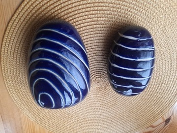 Ceramika ozdoba - kobaltowe kamienie prezent