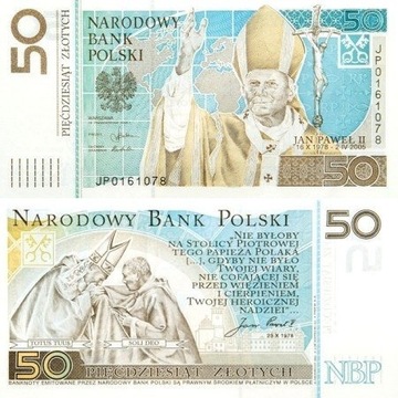 50zł Jan Paweł II BANKNOT