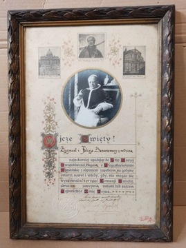 List papieski oryginał  Pius XI 1939 rok