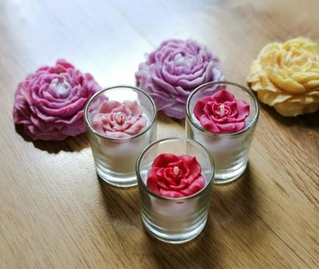 Świeca sojowa kwiat róży ( komplet ) 