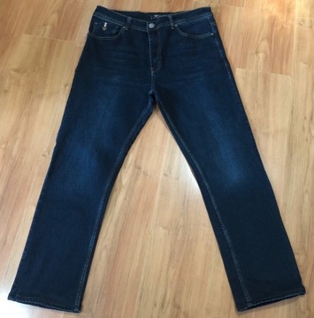 Spodnie męskie Armani Jeans W40/L34 granatowe elast 35zł