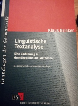 Linguistische Textanalyse Klaus Brinker + GRATIS