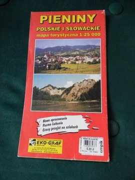 Pieniny polskie i słowackie mapa turystyczna 