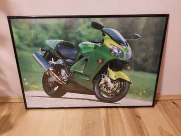 motocykl - plakat w ramie ze szkłem