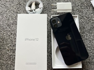 iPhone 12 64GB BLACK CZARNY Grafitowy Bateria 98% 