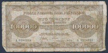 Banknot 100 000 Marek Polskich 1923 Seria A Rzadki