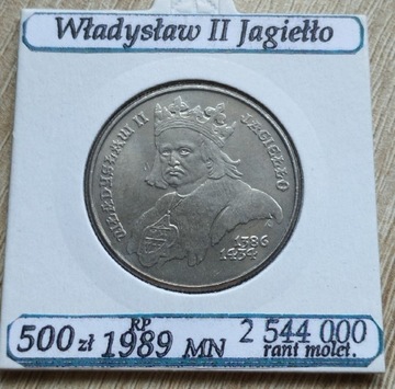 500zł-1989r-Wladysław ll Jagiłło